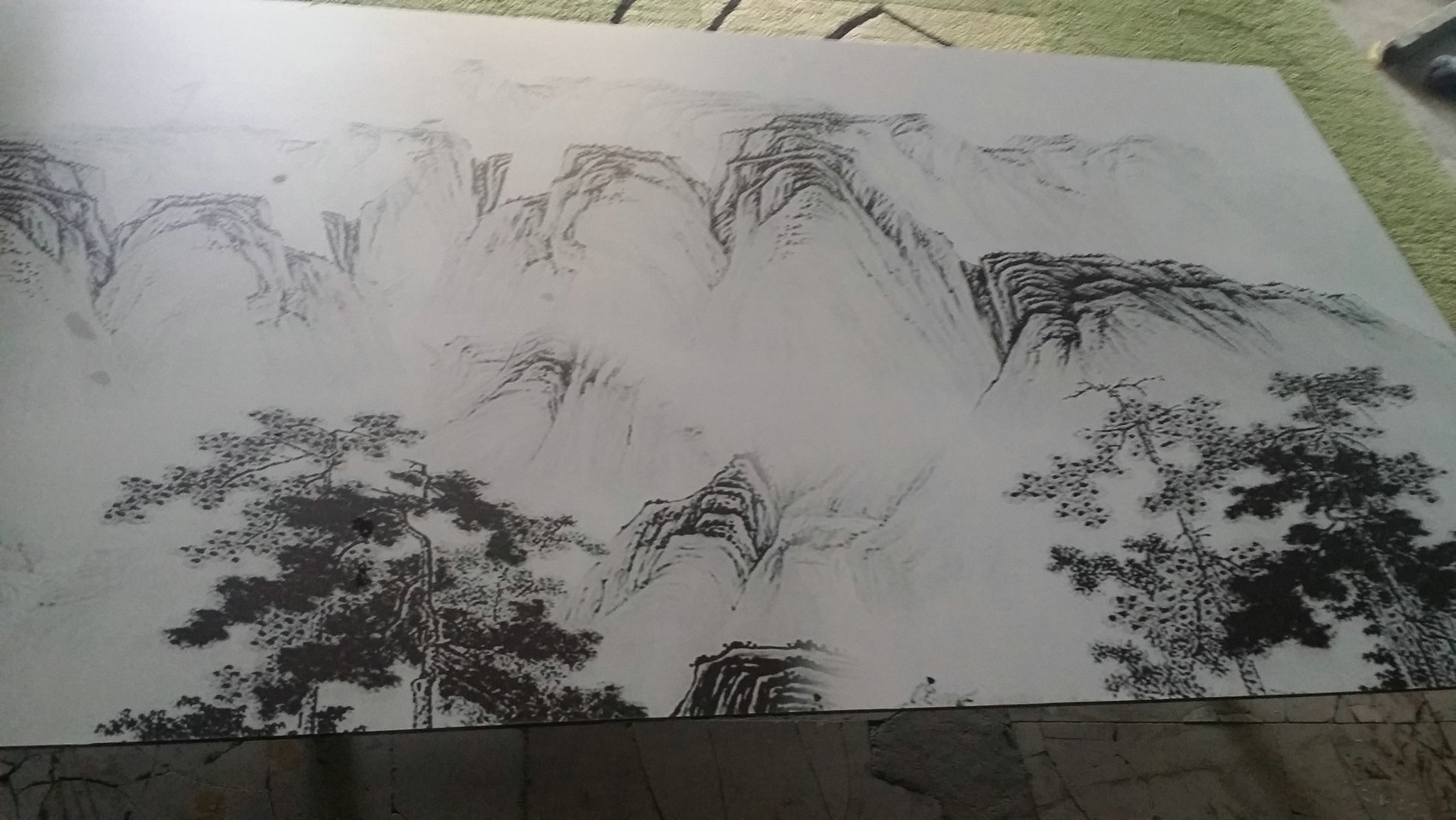 山水畫(huà)玻璃
