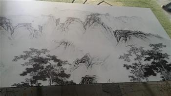 山水畫(huà)玻璃